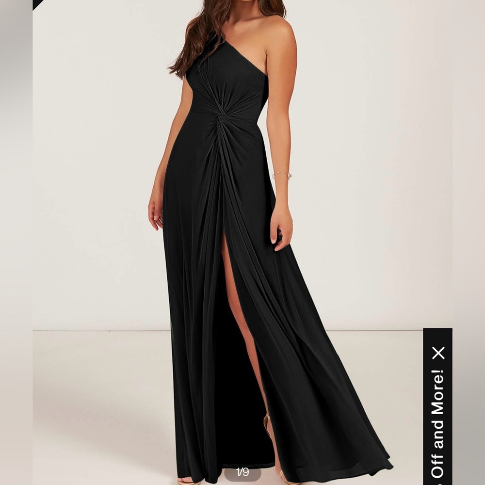 Black Chiffon Bridesmaids Dress (Brooke Azazie)